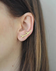 Upcycled Bullet Case Climber Earrings-Branch Tree
