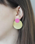 LIS Exclusive Coloured Round Statement Earrings - Lost in Samsara