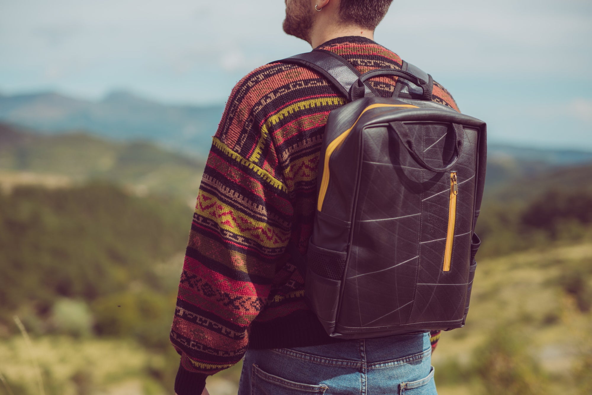 recycled tyre backpack