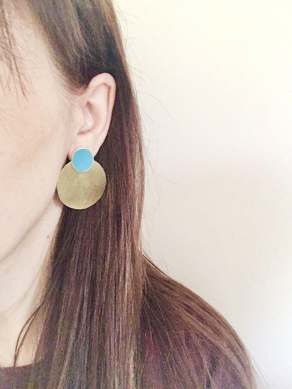 LIS Exclusive Coloured Round Statement Earrings - Lost in Samsara